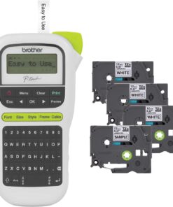 Brother P-Touch, PTH110BP, Easy Portable Label Maker Bundle (4 Label Tapes Included), White, Small