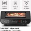 CHEFMAN Indoor Pizza Oven - Makes 12 Inch Pizzas in Minutes, Heats up to 800°F - Countertop Electric Pizza Maker with 5 Touchscreen Presets, Pizza Stone and Peel Included - Stainless Black