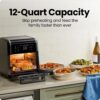 Chefman 12-Quart 6-in-1 Air Fryer Oven with Digital Timer, Touchscreen, and 12 Presets - Family Size Countertop Convection Oven, Dishwasher-Safe Parts