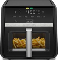 Chefman Air Fryer TurboFry 9-Qt, 6-in-1 High-Powered 450°F Cooking for Crispier French Fries, Chicken, and Onion Rings, XL Windowed Basket, Air Fry, Bake, Broil, Reheat, Dehydrate, Defrost – Black