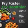 Chefman Air Fryer TurboFry 9-Qt, 6-in-1 High-Powered 450°F Cooking for Crispier French Fries, Chicken, and Onion Rings, XL Windowed Basket, Air Fry, Bake, Broil, Reheat, Dehydrate, Defrost – Black