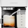 Chefman CaféMaster Pro Espresso Machine, Brew Single or Double Shots, Coffee Maker with Built-In Milk Frother for Cappuccino & Latte, XL 1.8 Liter Removable Water Reservoir - Stainless Steel