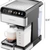 Chefman CaféMaster Pro Espresso Machine, Brew Single or Double Shots, Coffee Maker with Built-In Milk Frother for Cappuccino & Latte, XL 1.8 Liter Removable Water Reservoir - Stainless Steel