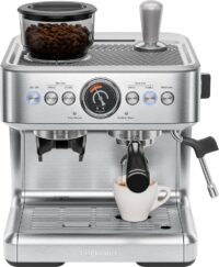 Chefman Crema Supreme 15 Bar Espresso Machine with Milk Frother, Barista Steam Wand, Stainless Steel