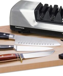 Chef'sChoice 0115207 Professional Electric Knife Sharpeners AngleSelect for 15- and 20-Degree Straight-Edge, 2-Stage, Metallic