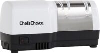 Chef’sChoice Hybrid Knife Sharpeners for 20-Degree Straight-Edge and Serrated Knives Combines Electric & Manual Sharpening, 2-Stage, White