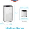 Clorox HEPA Air Purifiers for Home, True HEPA Filter, Medium Rooms Up to 1,000 Sq Ft, Removes 99.9% of Mold, Viruses, Wildfire Smoke, Allergens, Pet Allergies, Dust, AUTO Mode, Whisper Quiet, White