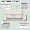 Cricut Explore 4 Machine with Vinyl and Iron-On Bundle - Beginner Friendly Craft Cutting Machine with Essential Materials, HTV and Adhesive Vinyl Variety Pack- DIY Decor Projects, Apparel and Decals