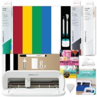 Cricut Joy Xtra Cutting Machine with Rainbow Smart Vinyl Sampler Packs and Tools Bundle - Beginner Portable Bluetooth Compatible Craft Cutting Machine and Cutting Materials