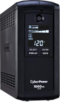 CyberPower CP1000AVRLCD Intelligent LCD UPS Battery Backup and Surge Protector, 1000VA/600W, 9 Outlets, AVR, Mini-Tower, UL Certified