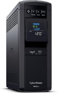 CyberPower CP1500PFCLCD PFC Sinewave UPS Battery Backup and Surge Protector, 1500VA/1000W, 12 Outlets, AVR, Mini Tower; UL Certified