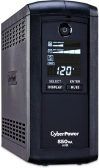 CyberPower CP850AVRLCD Intelligent LCD UPS Battery Backup and Surge Protector, 850VA/510W, 9 Outlets, AVR, Mini-Tower, UL Certified