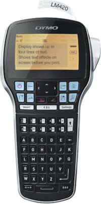 DYMO Label Maker with Adapter LabelManager 420P High-Performance Label Maker Rechargeable PC and Mac Connectivity Bright Backlit Display Easy-to-Use Portable For Home & Office Organization