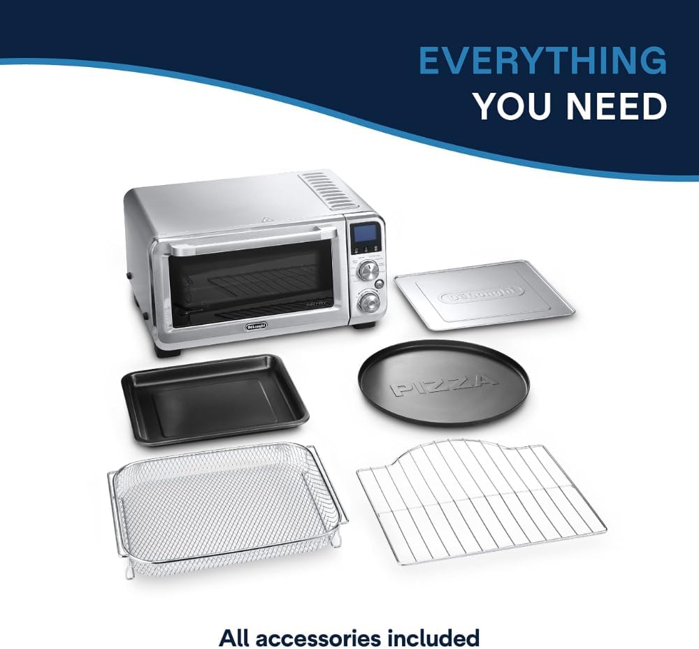 De'Longhi EO141164M Digital Air Fry Convection Toaster Oven 14L Stainless Steel, Air Fry Oven, 9-in-1 4 De'Longhi EO141164M Digital Air Fry Convection Toaster Oven 14L Stainless Steel, Air Fry Oven, 9-in-1