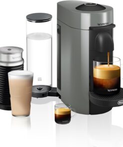 De'Longhi Nespresso Vertuo Plus Coffee and Espresso Maker by De'Longhi, Grey with Aeroccino Milk Frother