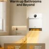 Dreo Smart Wall Heater, IP24 Electric Space Heater with ALCI Plug for Indoor Use, 30° Oscillation, Adjustable Thermostat, Remote Control, Works with Alexa, 24H Timer, Easy-mounted Heater for Bathroom