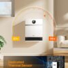 Dreo Smart Wall Heater, IP24 Electric Space Heater with ALCI Plug for Indoor Use, 30° Oscillation, Adjustable Thermostat, Remote Control, Works with Alexa, 24H Timer, Easy-mounted Heater for Bathroom