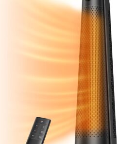 Dreo Space Heater Indoor, 30" Electric Heaters with Remote, 120° Oscillation, Adjustable Thermostat, 5 Heat & 3 Fan levels, 8 Safety Protections, 25dB Quiet, 1-12H Timer, Large Room Bedroom, Gold