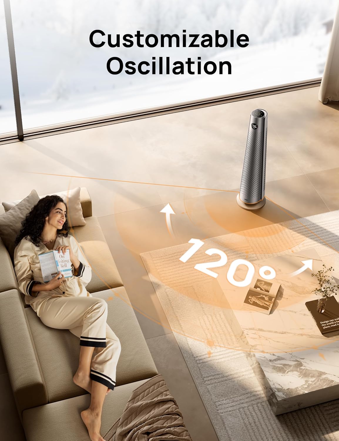 Dreo Space Heater Indoor, 30 Electric Heaters with Remote, 120° Oscillation, Adjustable Thermostat, 5 Heat & 3 Fan levels, 8 Safety Protections, 25dB Quiet, 1-12H Timer, Large Room Bedroom, Silver22 Dreo Space Heater Indoor, 30" Electric Heaters with Remote, 120° Oscillation, Adjustable Thermostat, 5 Heat & 3 Fan levels, 8 Safety Protections, 25dB Quiet, 1-12H Timer, Large Room Bedroom, Silver