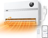 Dreo Wall-Mounted Heater, Smart Space Heater for Bedroom with Dreo FortPlug Overheat Protection, 120° Vertical Oscillation, Thermostat, 24H Timer, 1500W Electric Heater for Indoor, WH729S