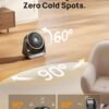 Dreo Whole Room Heater 714, 60° Vertical & 90° Horizontal 3D Oscillating Heating, 12 ft/s Long-Range Circulator, 3 Heat & 3 Fan Settings, Space Heaters for Indoor Use, Bedroom, Office, Black