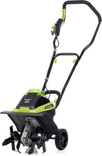 Earthwise Power Tools by ALM TC70040EW 11-Inch 40-Volt Lithium-Ion Cordless Electric Tiller/Cultivator, 4Ah Battery & Charger Included, Green