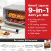 Emeril Lagasse Everyday 360 Stainless Steel Air Fryer, 360° Quick Cook Technology, XL capacity, 9-in-1, 12 Pre-Set Cooking Functions including Bake, Rotisserie, Broil, Pizza, Slow Cook, Toaster Emeril Lagasse Everyday 360 Stainless Steel Air Fryer, 360° Quick Cook Technology, XL capacity, 9-in-1, 12 Pre-Set Cooking Functions including Bake, Rotisserie, Broil, Pizza, Slow Cook, Toaster
