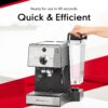 EspressoWorks All-In-One Espresso Machine with Milk Frother 7-Piece Set - Latte Maker Includes Grinder, Frothing Pitcher, Cups, Spoon and Tamper - Coffee Gifts (Stainless Steel)