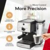 EspressoWorks All-In-One Espresso Machine with Milk Frother 7-Piece Set - Latte Maker Includes Grinder, Frothing Pitcher, Cups, Spoon and Tamper - Coffee Gifts (Stainless Steel)