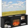 Furinno Classic 60 Inch TV Stand with Fireplace, Americano