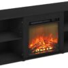 Furinno Classic 60 Inch TV Stand with Fireplace, Americano Furinno Classic 60 Inch TV Stand with Fireplace, Americano
