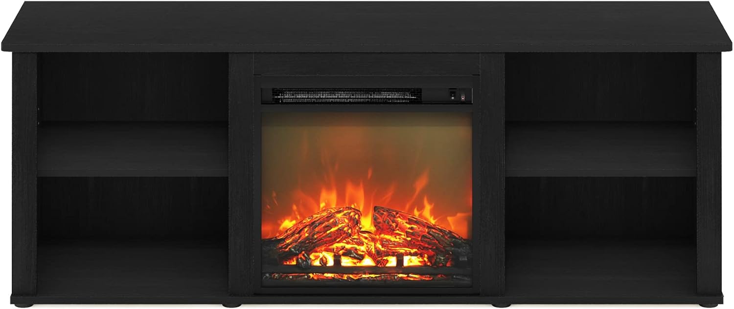 Furinno Classic 60 Inch TV Stand with Fireplace, Americano37 Furinno Classic 60 Inch TV Stand with Fireplace, Americano