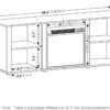 Furinno Classic 60 Inch TV Stand with Fireplace, Solid White