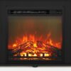 Furinno Jensen Entertainment Center Stand with Fireplace for TV up to 55 Inch, Americano, Corded Electric, Adjustable