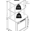 Furinno Turn-N-Tube 2-Tier Tall TV Entertainment Side Table Display Rack with Fireplace Insert, Solid White/Black