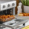 GE G9OAABSSPSS Mechanical Air Fryer Toaster Oven + Accessory Set, Convection Toaster with 7 Cook Modes, Stainless Steel