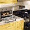 GE G9OAABSSPSS Mechanical Air Fryer Toaster Oven + Accessory Set, Convection Toaster with 7 Cook Modes, Stainless Steel