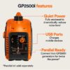 Generac GP (49 State) 2500 -Watt Single Fuel (Gasoline) Inverter Generator