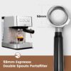 Gevi ECM-8503UL Espresso Machine with Milk Frother, 20 Bar Espresso Maker for Home with Stainless Steel Exterior