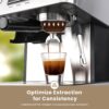 Gevi ECMI0-SS0A1 Espresso Machine with Grinder & Milk Frother, 20 Bar Professional Coffee Maker for Home