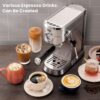 Gevi Espresso Machine 20 Bar, Professional Espresso Maker Latte Machine with Milk Frother, Stainless Steel Expresso Coffee Machines