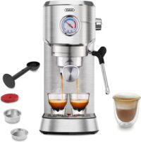 Gevi Espresso Machine 20 Bar, Professional Espresso Maker Latte Machine with Milk Frother, Stainless Steel Expresso Coffee Machines