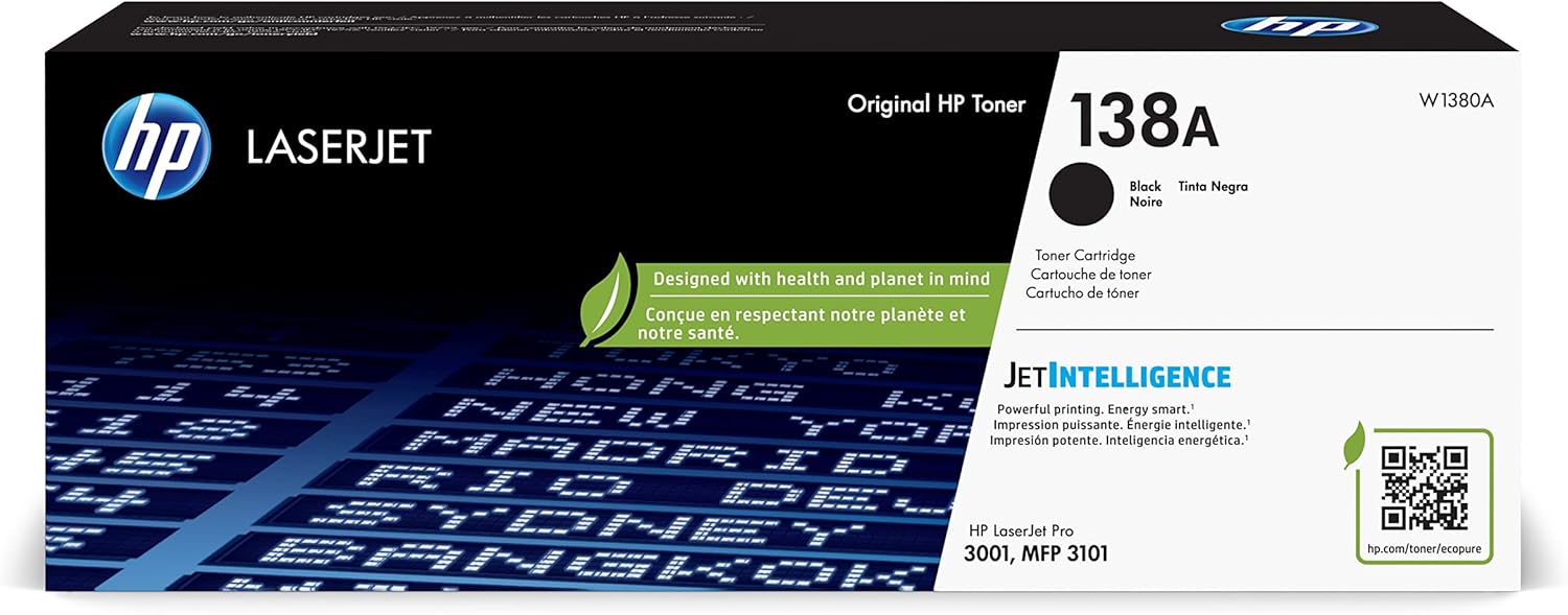 HP 138A Black Toner Cartridge Works with HP Laserjet Pro 3001 Series, HP Laserjet Pro MFP 3101 Series W1380A HP 138A Black Toner Cartridge | Works with HP Laserjet Pro 3001 Series, HP Laserjet Pro MFP 3101 Series | W1380A