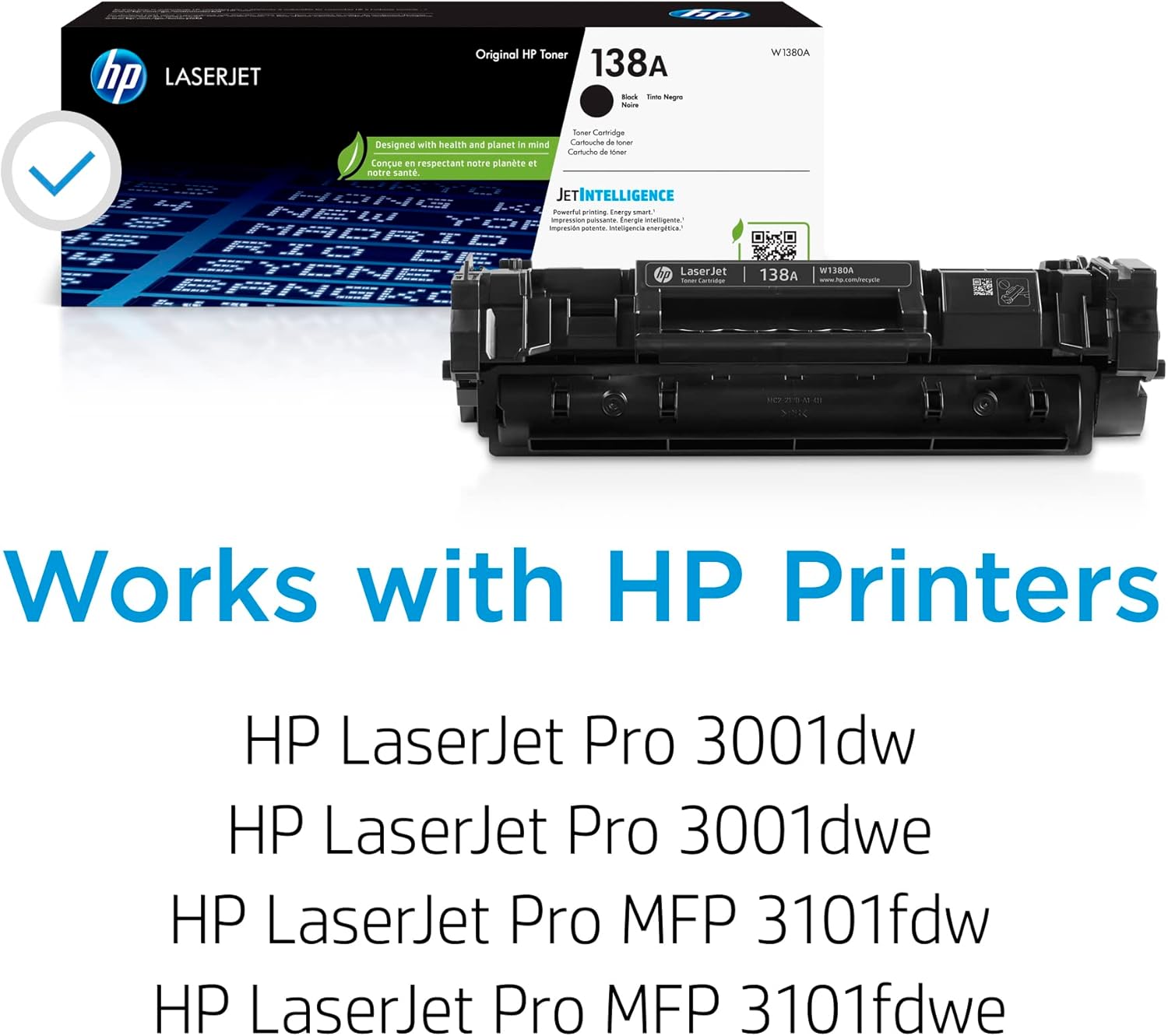 HP 138A Black Toner Cartridge Works with HP Laserjet Pro 3001 Series, HP Laserjet Pro MFP 3101 Series W1380A1 HP 138A Black Toner Cartridge | Works with HP Laserjet Pro 3001 Series, HP Laserjet Pro MFP 3101 Series | W1380A