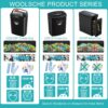 Home Office Paper Shredder,14-Sheet Cross Cut with 6.6-Gallon Basket, High Security Level P-4,3-Mode Design Shred Card/CD/Paper