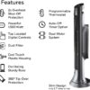 Honeywell Digital Ceramic Tower Heater, 1500 Watt, Black – Oscillating Ceramic Heater – Space Heater with Two Heat Settings