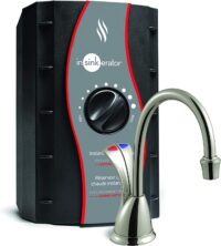 InSinkErator Wave Instant Hot and Cold Water Dispenser System, Faucet & Tank, Satin Nickel, HC-Wave-SN