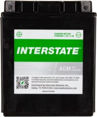 Interstate Batteries YTX14AH-BS 12V 12Ah Powersports Battery 210CCA High-Performance AGM Rechargeable Replacement for Kawasaki, Polaris, Yamaha ATVs, UTVs, Snowmobiles, Motorcycles (CITX14AH-BS)