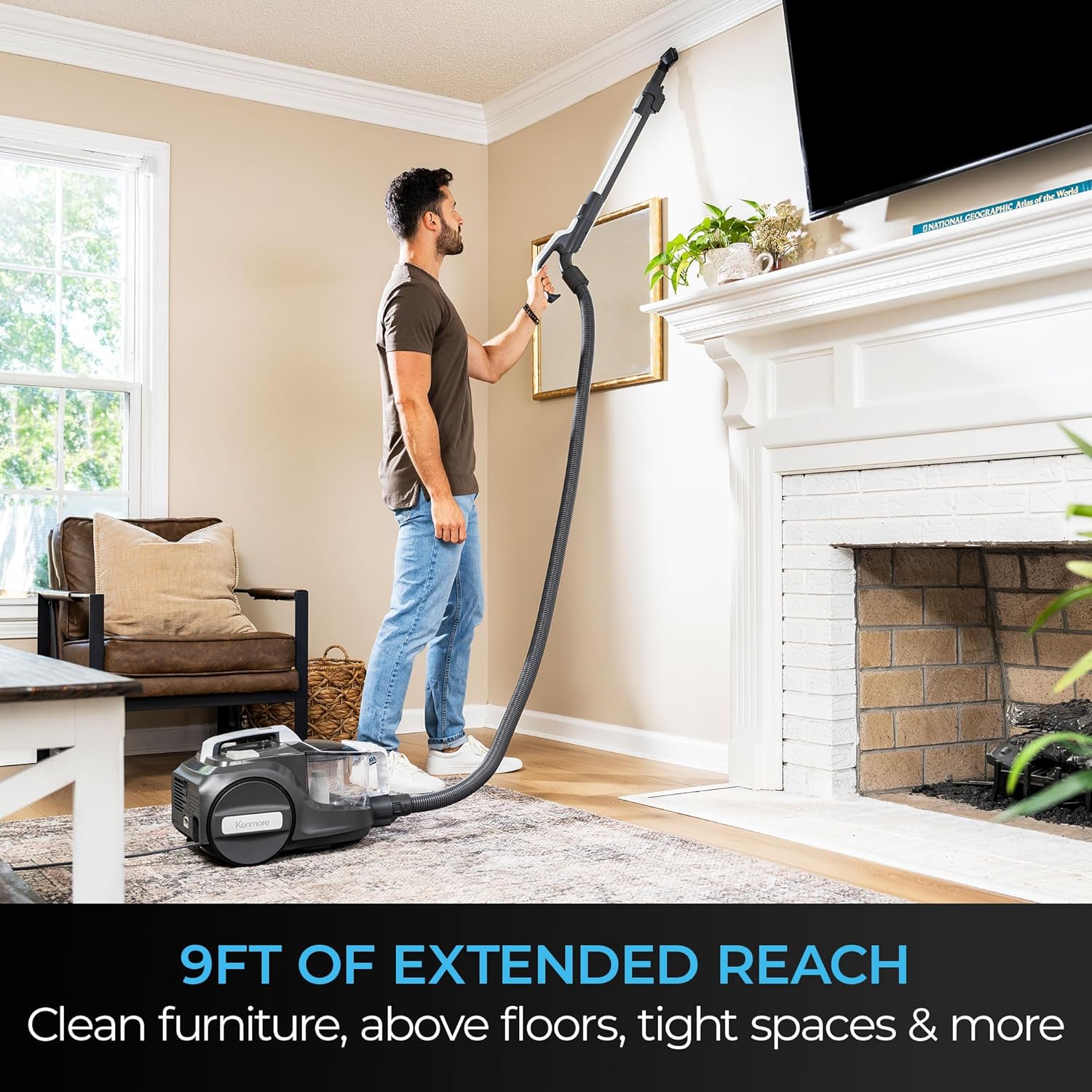 Kenmore DC5070.01 Upgrade 500 Series Bagless Canister Vacuum with Hair Eliminator Brushroll，2-Motor Cyclonic Technology, HEPA Filtration & 24' Auto Cord Rewind for Pet, Carpets, Hard Floors, Stairs - Image 6