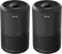 LEVOIT Air Purifier for Home Allergies Pets in Bedroom, Covers Up to 1073 ft² by 56W High Torque Motor, AHAM VERIFIDE, 3-in-1 Filter, HEPA Sleep Mode, Remove Dust Smoke Odor, Core300-P, Black, 2 Pack